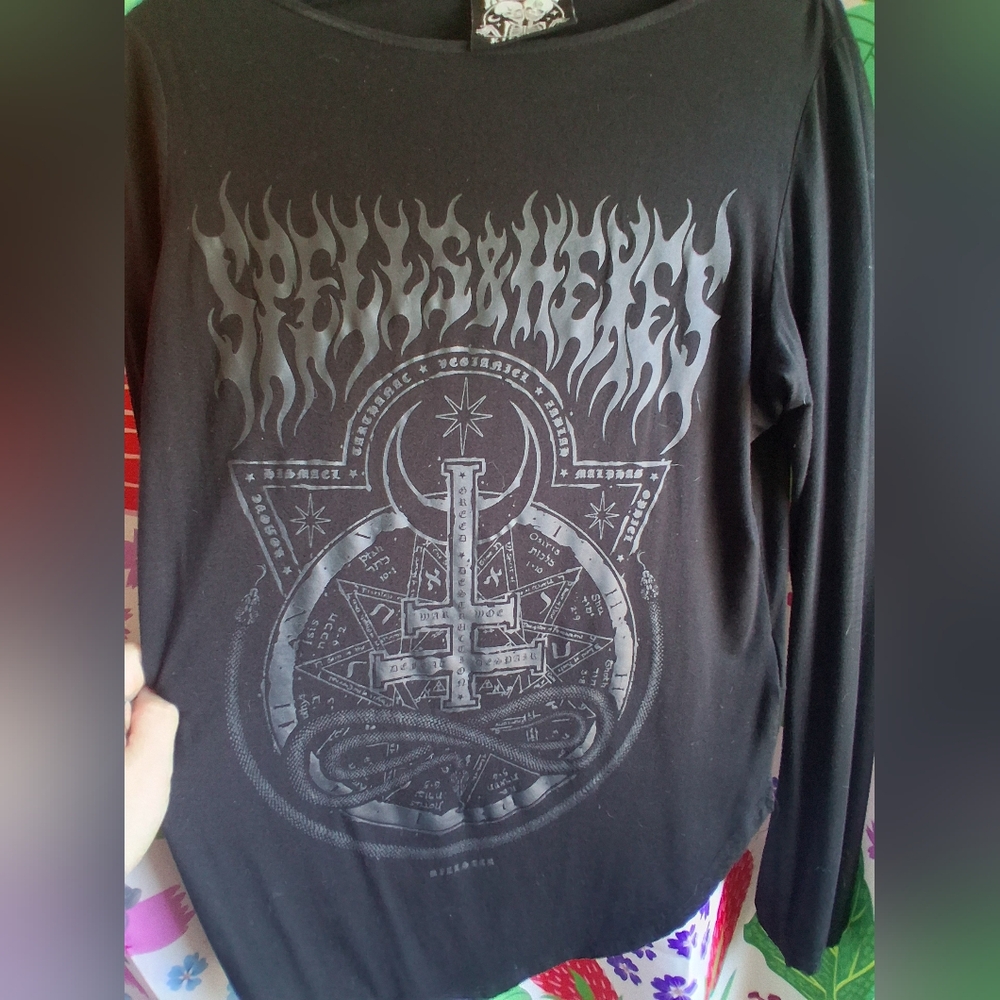 Killstar Spells & Hexes Witchy Long Sleve Shirt sz L